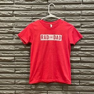 Rad Like Dad Kids Graphic T Shirt Red Heather New With Tags